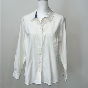Tommy Bahama Women’s Costs Cord Long Sleeve Corduroy White Button-Up Shirt Sz L